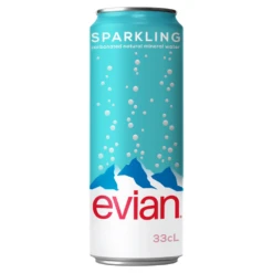Evian Sparkling Natural Mineral Water 24x 330ml Cans
