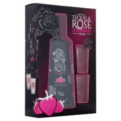 Tequila Rose Strawberry Cream Liqueur 50cl Gift Set -Best Liquor Shop tequila rose strawberry cream liqueur gift box with shot glasses 70cl 03